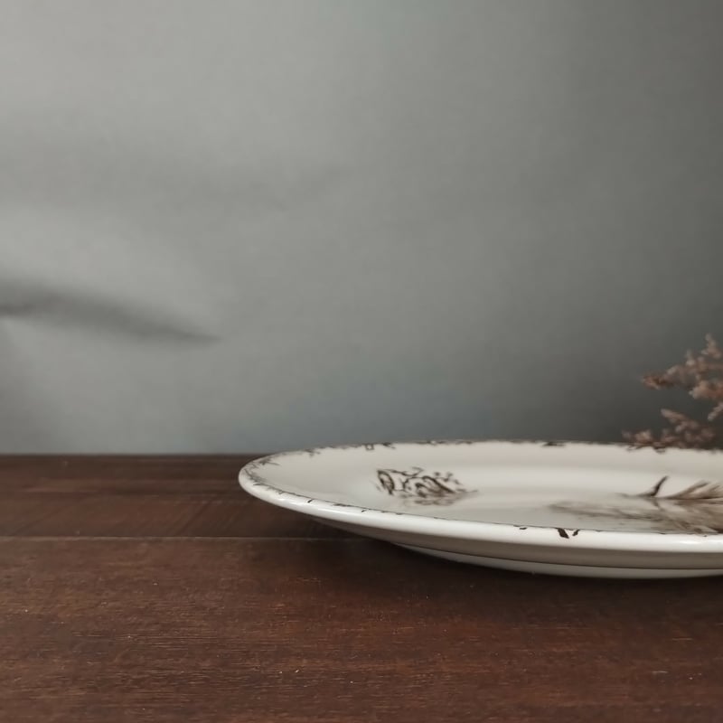 【希少】フランス アンティーク ショワジールロワ セピア コンポティエ フランスアンティーク ショワジールロワのセピアなプレートc