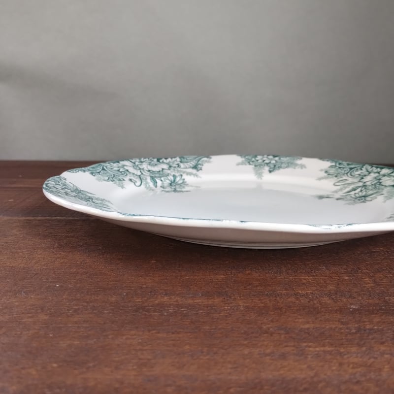 フランスアンティークプレート大皿グリーン