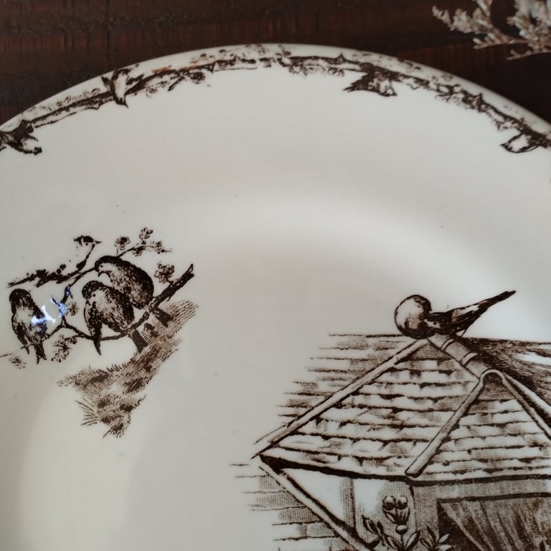 フランスアンティーク ショワジールロワのセピアなプレートc