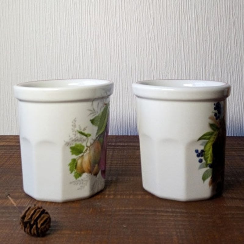 ボタニカル画の描かれたジャムポット | フランス アンティーク 食器