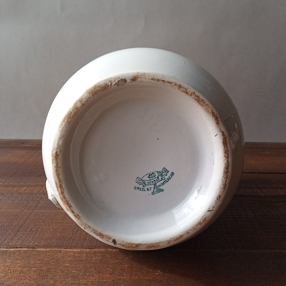 フランスアンティーク陶器のアヒル型小物入れ