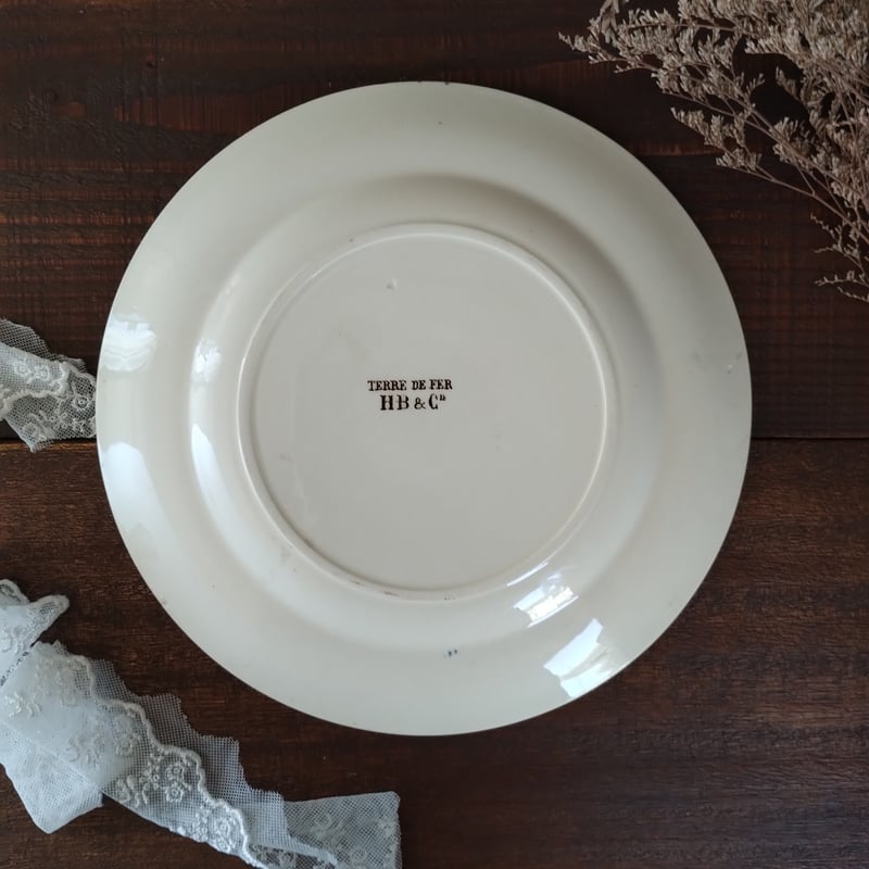 フランスアンティーク ショワジールロワのセピアなプレートc フランスアンティーク ショワジールロワのセピアなプレートc