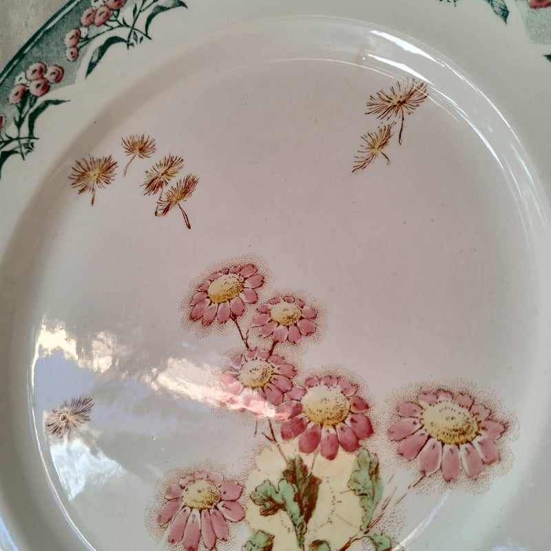 フランスアンティーク クレイユモントロー わた毛のプレート f