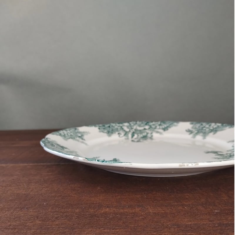 フランスアンティーク グリーンのプレート2 | フランス
