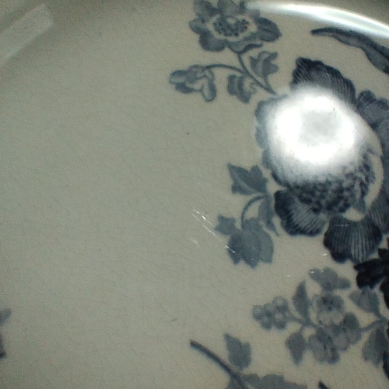 フランスアンティークプレート サルグミンヌ フォンタンジュ青 右上