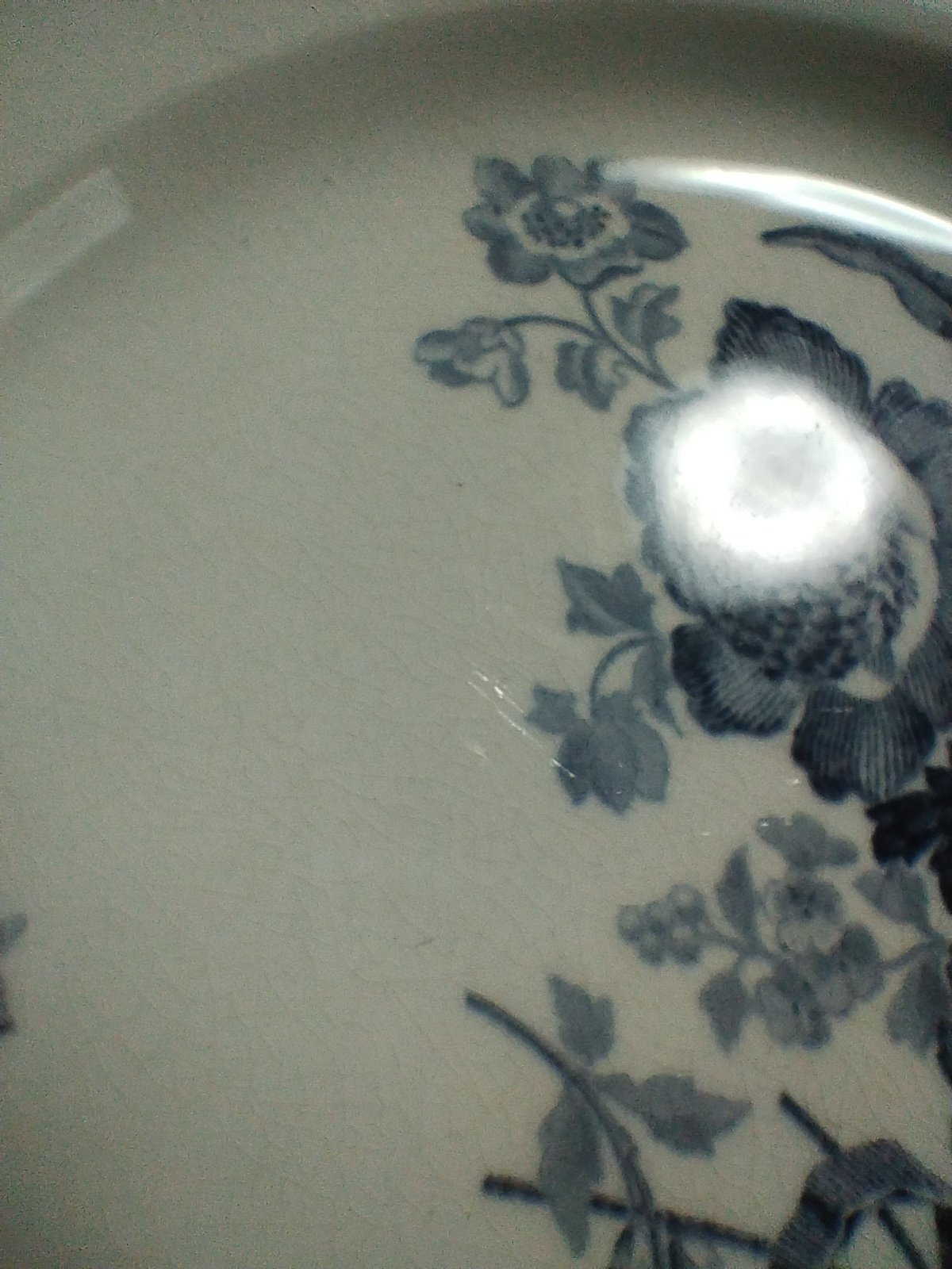 フランスアンティークプレート サルグミンヌ フォンタンジュ青 右上