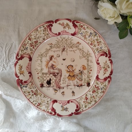 フランス アンティーク アンファンリシャール サルグミンヌ Sarreguemines サルグミンヌ アンファン リシャール 平皿