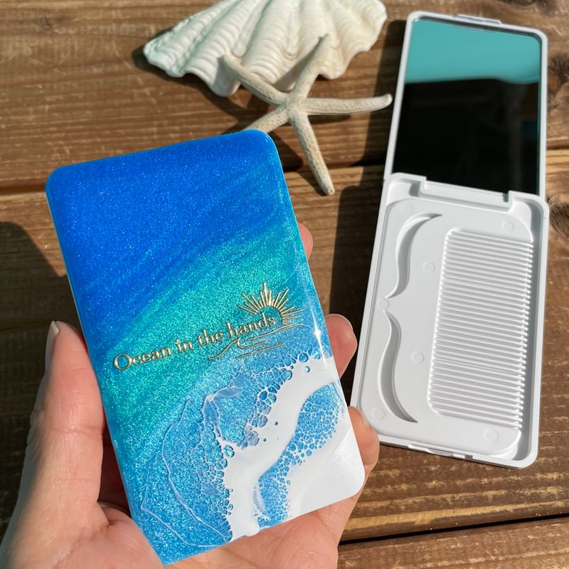コンパクトミラー コーム付き | Ocean in the hands®︎