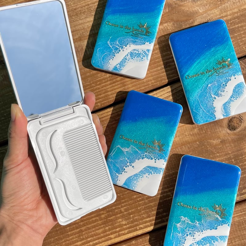 コンパクトミラー コーム付き | Ocean in the hands®︎