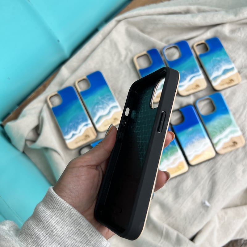 iPhone12/12Pro 携帯カバー　オーダーメイド　Ocean 海　木目 海の携帯ケースWOOD iPhone 16/ 16pro【オーダー制作】 | Ocean