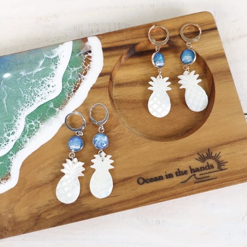 シェルパイナップルピアス | Ocean in the hands®︎