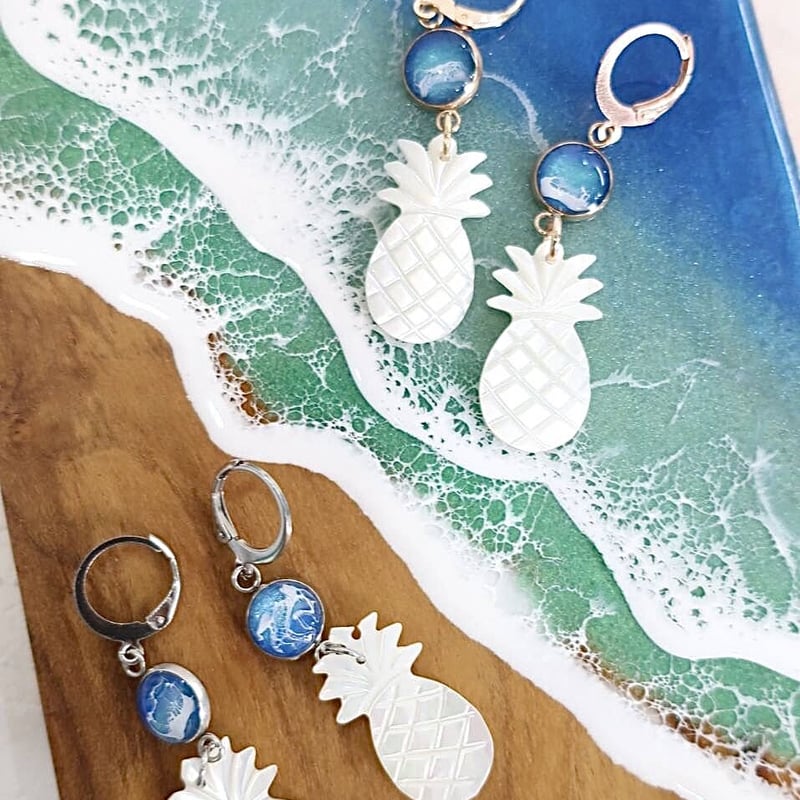 シェルパイナップルピアス | Ocean in the hands®︎ 
