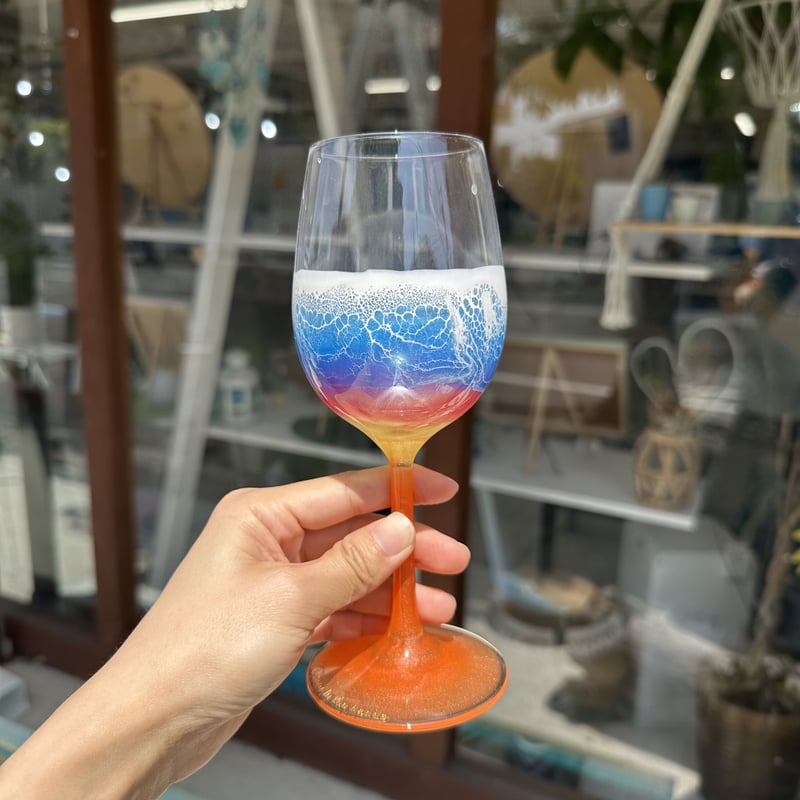 Wave resin glass ワイングラス | Ocean in the hands®︎