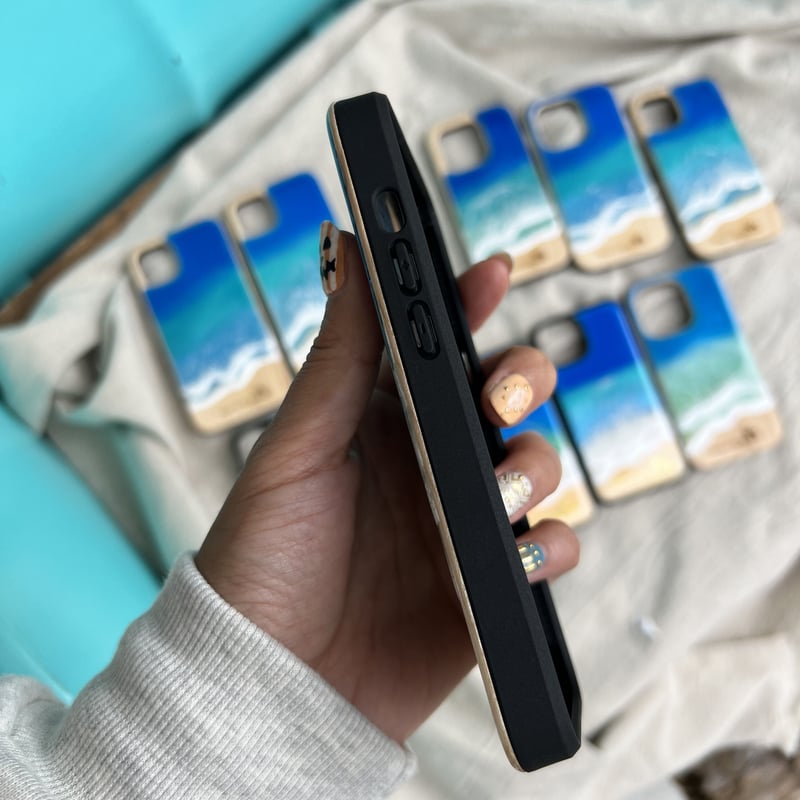 iPhone12/12Pro 携帯カバー　オーダーメイド　Ocean 海　木目 海の携帯ケースWOOD iPhone 16/ 16pro【オーダー制作】 | Ocean