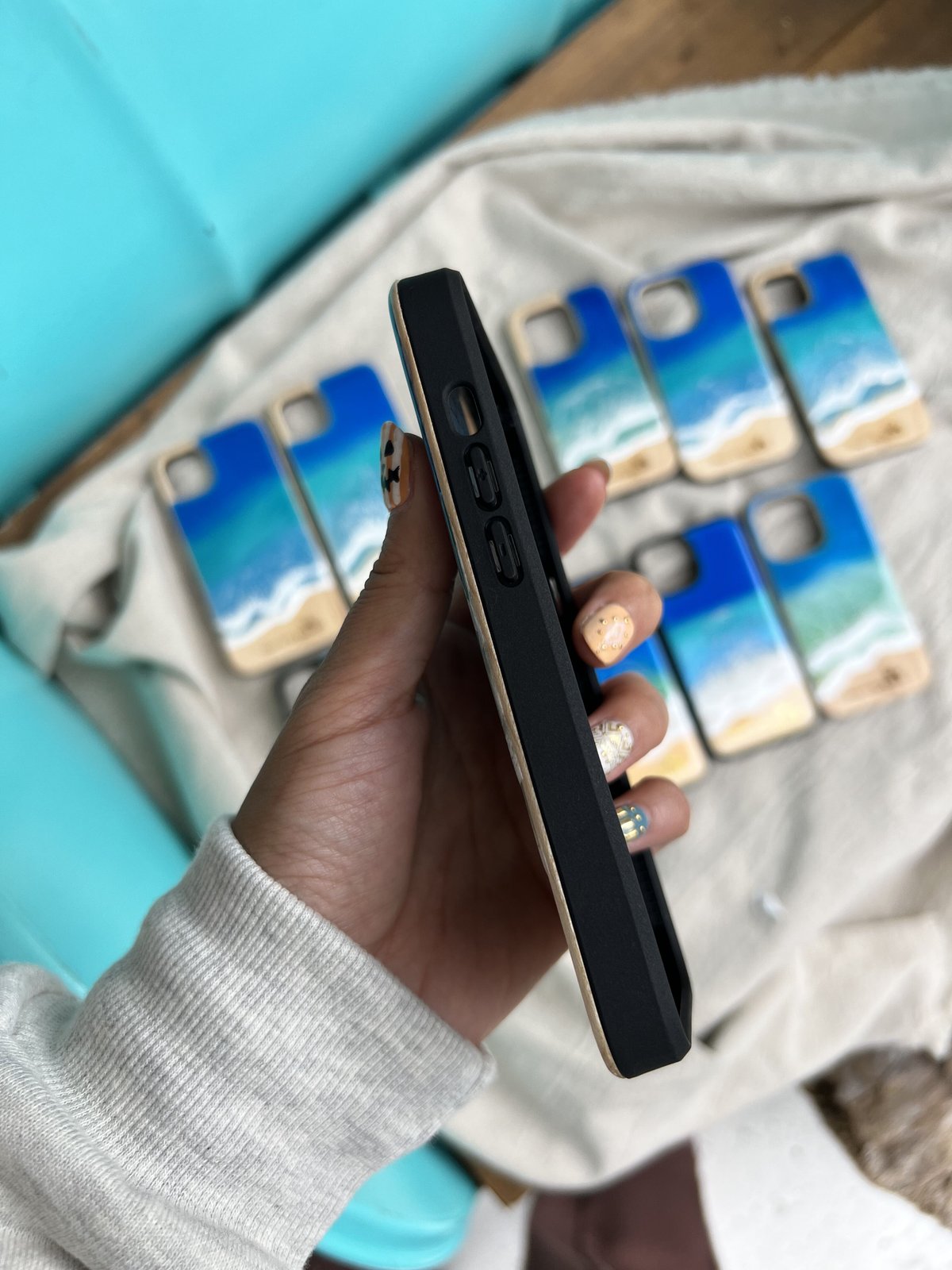 iPhone12/12Pro 携帯カバー　オーダーメイド　Ocean 海　木目 海の携帯ケースWOOD iPhone 16/ 16pro【オーダー制作】 | Ocean