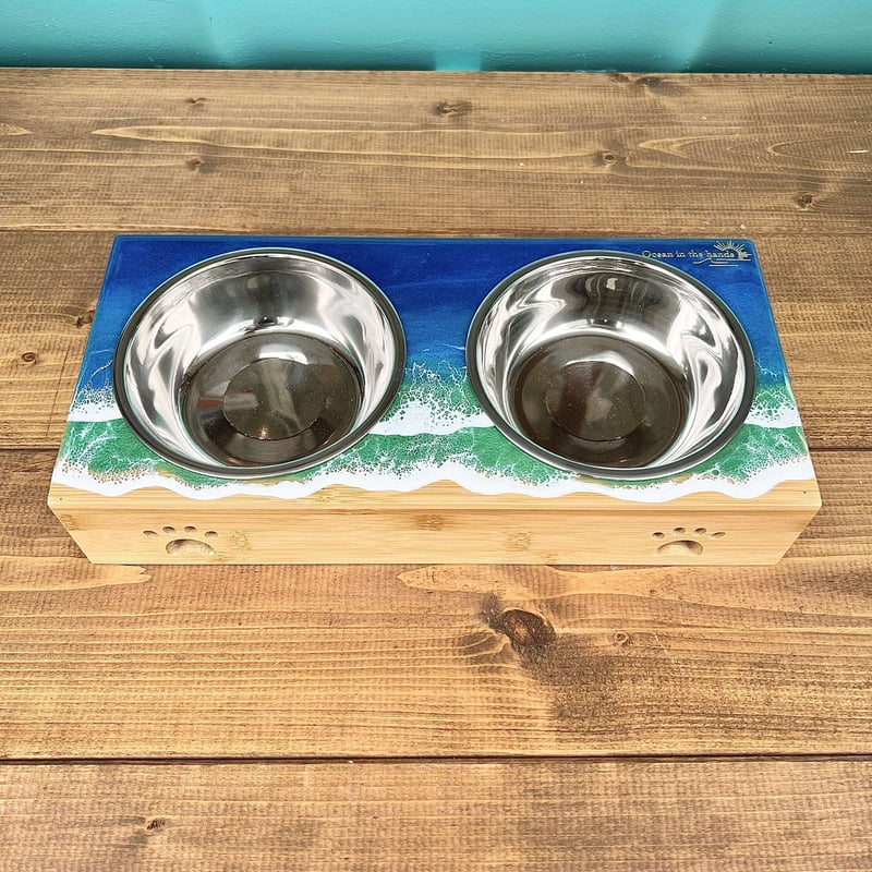 Pet food stand Ocean art 【公式通販】