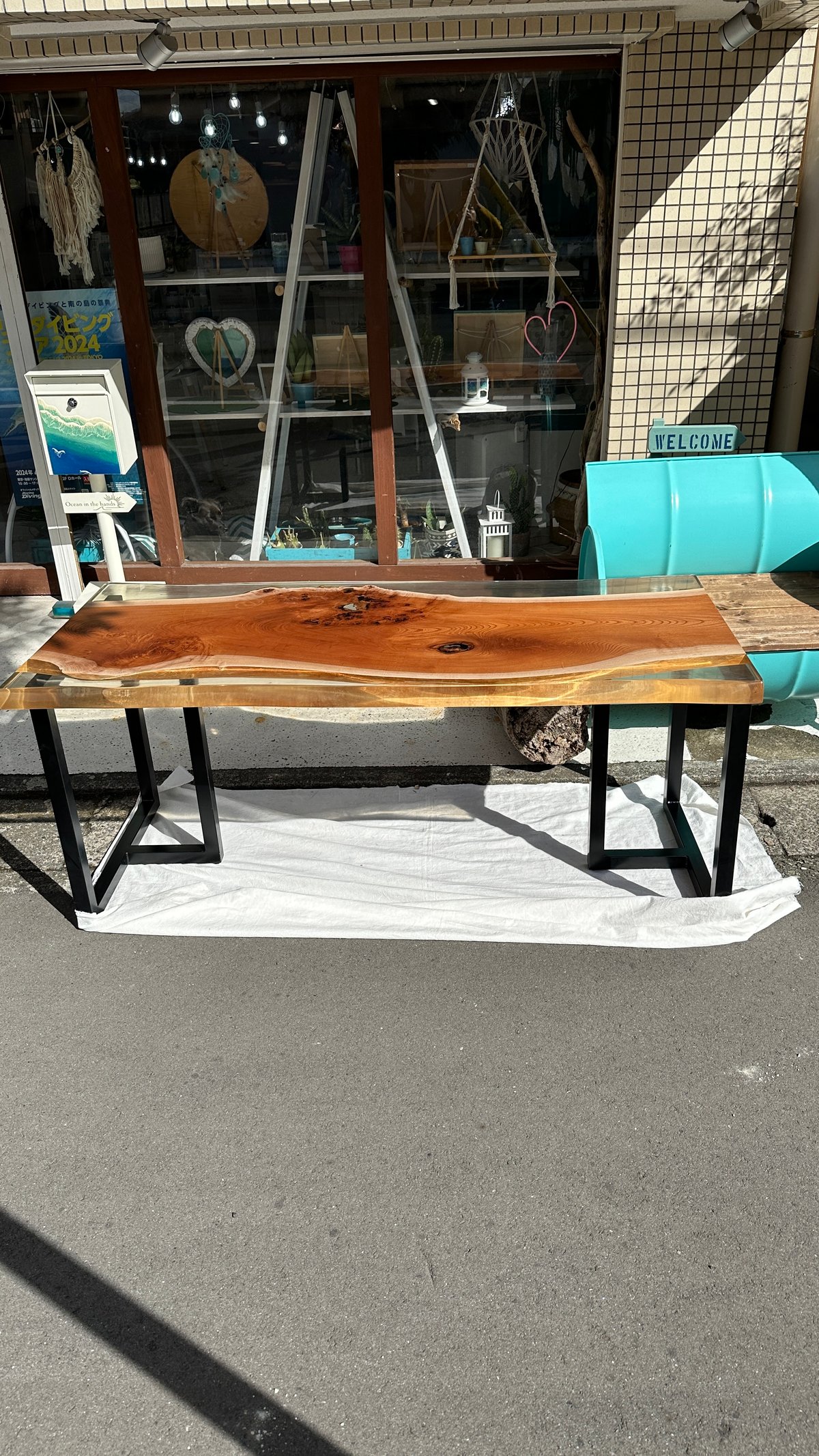 樹齢300年の欅レジンテーブル※お問い合わせ商品 | Ocean in the