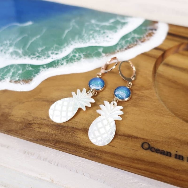 シェルパイナップルピアス | Ocean in the hands®︎