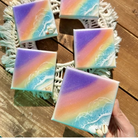 パステルレインボー Pastel Rainbow 100×100