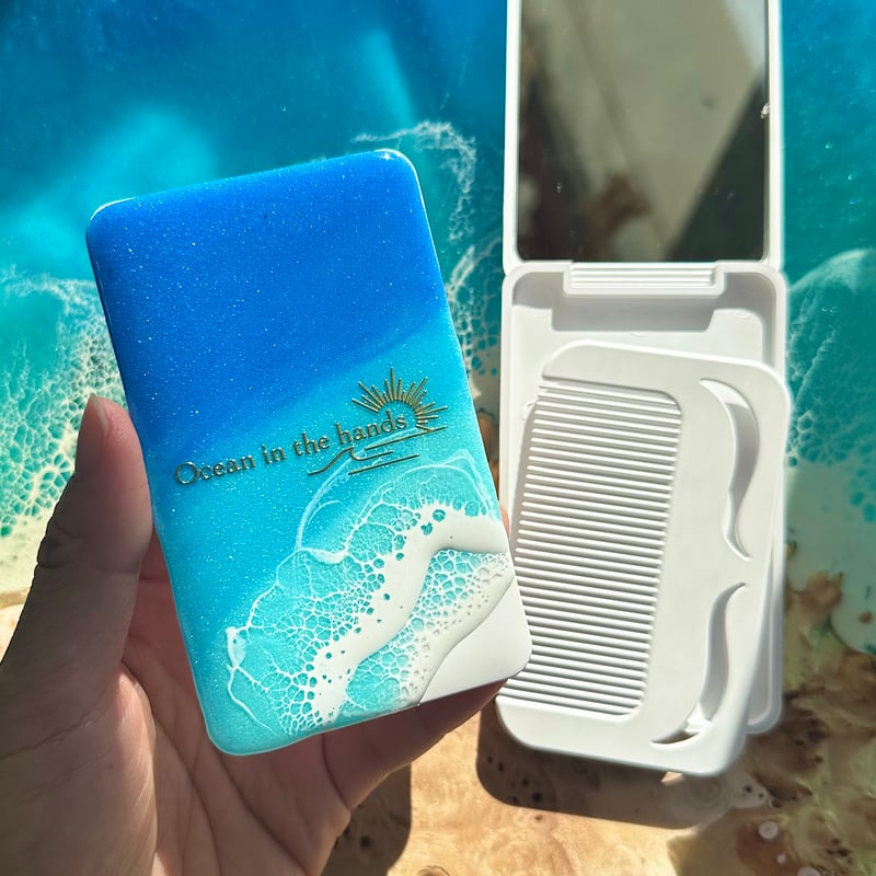 コンパクトミラー コーム付き | Ocean in the hands®︎