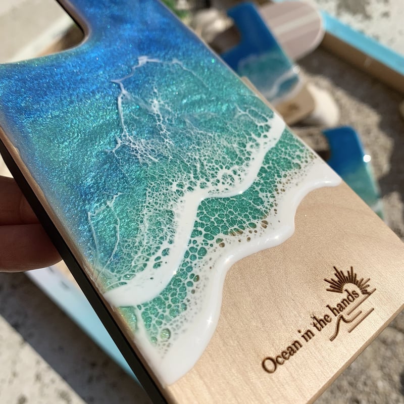 iPhone12/12Pro 携帯カバー　オーダーメイド　Ocean 海　木目 iPhone12/12Pro 携帯カバー オーダーメイド Ocean 海 木目