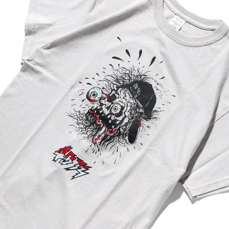 4D7S SKULL S/S TEE ice grey ART BY RAT HOLE STUDIO
