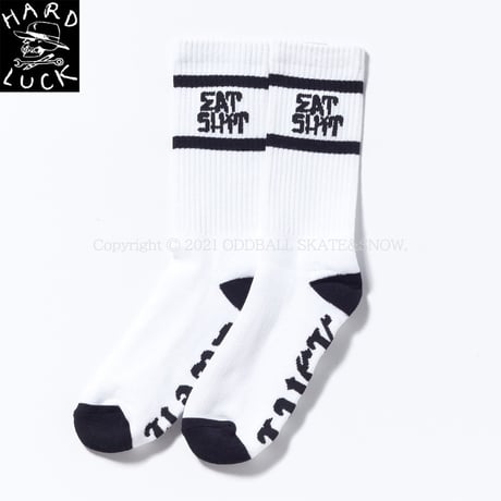 HARD LUCK EAT SHIT SOCKS white