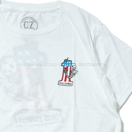 CYCLE ZOMBIES LAST PLACE Premium S/S T-Shirt White
