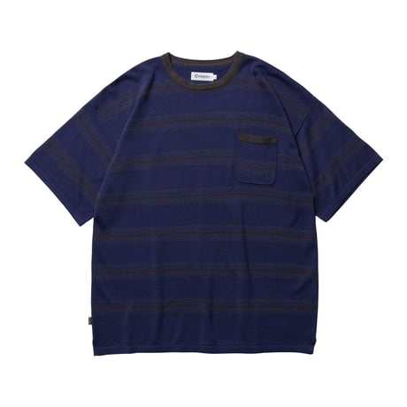 EVISEN SKATEBOARDS MODAL BORDER KNIT T-SHIRT