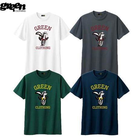 GREEN CLOTHING SKUNK2 S/S TEE Art by Degarashi