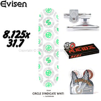 スケボーコンプリート 8.125 完成品 えびせん スケボー デッキ Evisen Circle Syndicate White
