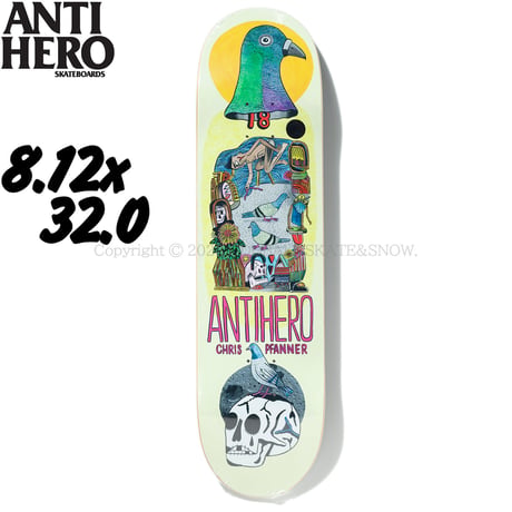 ANTI HERO SKATEBOARDS PFANNER PIGEON VISION BY JOHN HERNDON 8.12