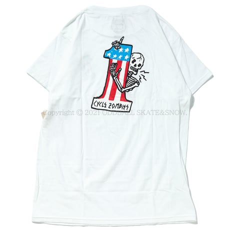 CYCLE ZOMBIES LAST PLACE Premium S/S T-Shirt White