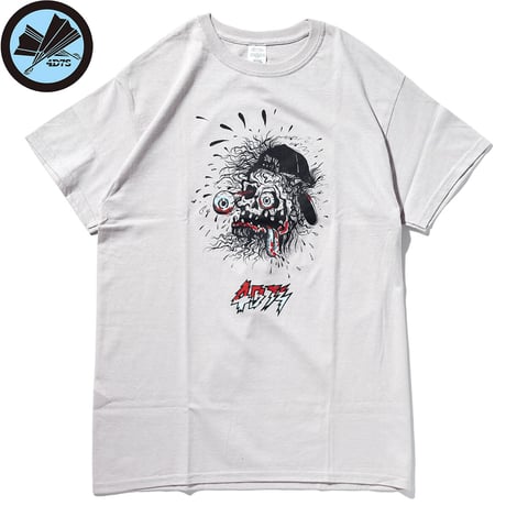 4D7S SKULL S/S TEE ice grey ART BY RAT HOLE STUDIO