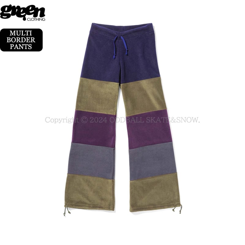24-25 早期予約 GREEN CLOTHING MULTI BORDER PANTS | 