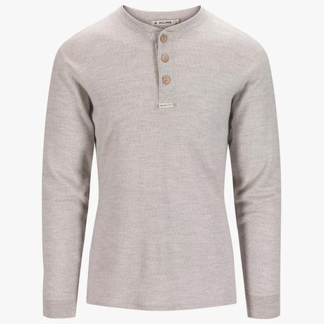 ACLIMA WarmWool Granddad Shirt Beige Melange MEN'S