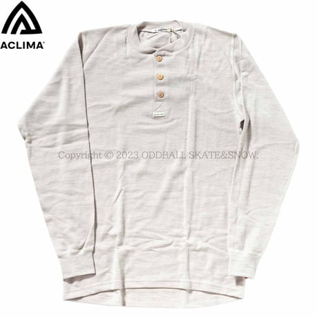 ACLIMA WarmWool Granddad Shirt Beige Melange MEN'S