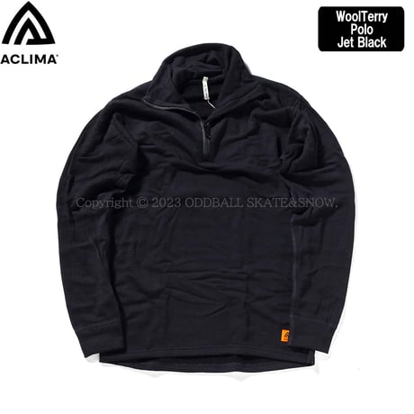 ACLIMA WOOLTERRY POLO Jet Black