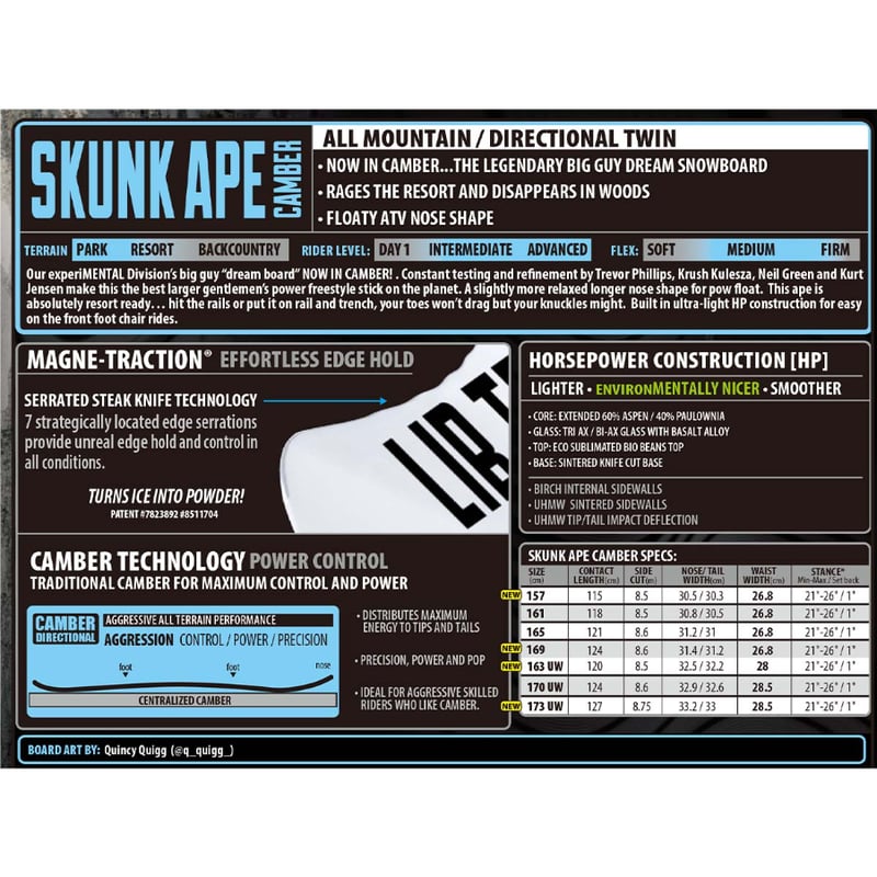 LIB TECH Skunk Ape 157 リブテック　スカンクエイプ LIB TECH Skunk Ape 157 リブテック スカンクエイプ