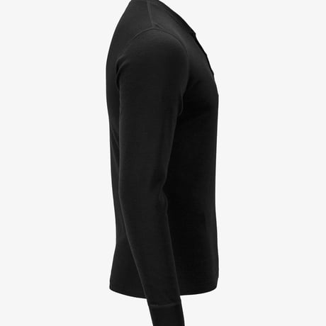ACLIMA Warm Wool Granddad Shirt Jet Black MEN'S