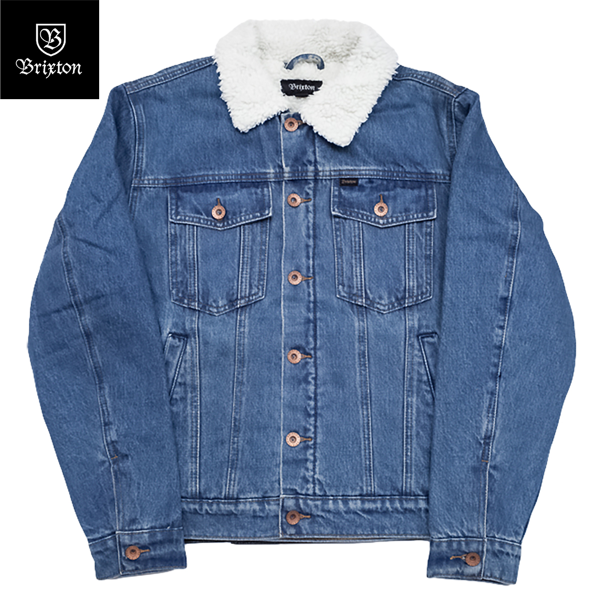 BRIXTON CABLE SHERPA DENIM JACKET worm indigo |