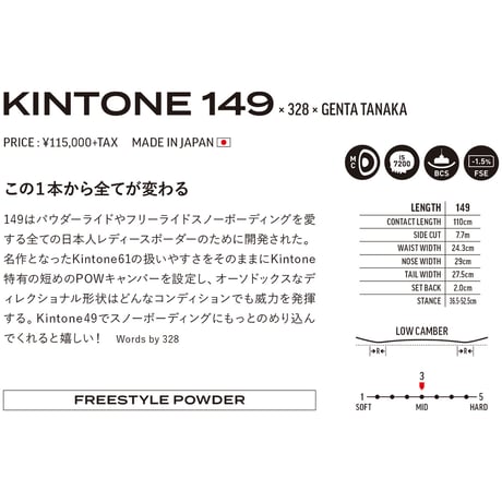 早期予約 26-27 DEATH LABEL KINTONE 149 x 328 x GENTA TANAKA