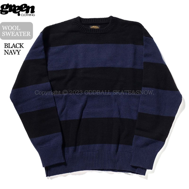 2023-2024グリーンクロージング　ウールセーター GREEN CLOTHING グリーンクロージング】WOOL SWEATER (グリーン