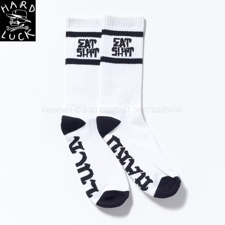 HARD LUCK EAT SHIT SOCKS white