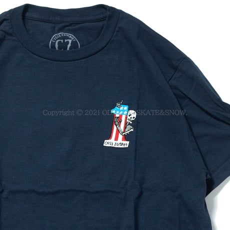CYCLE ZOMBIES LAST PLACE Premium S/S T-Shirt Navy