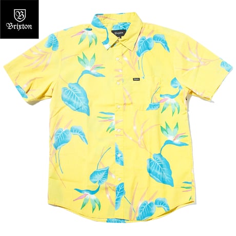 BRIXTON CHARTER PRINT S/S WOVEN yellow