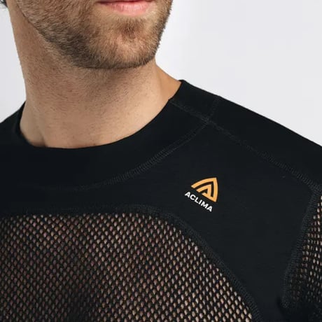 ACLIMA WOOLNET CREW NECK MEN'S Jet Black