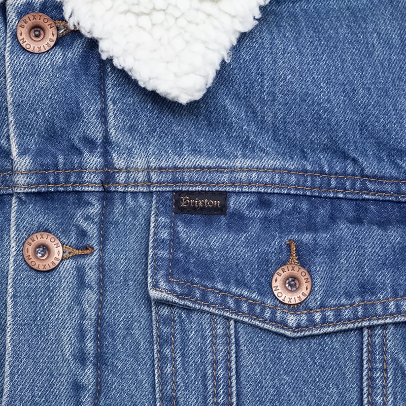BRIXTON CABLE SHERPA DENIM JACKET worm indigo |
