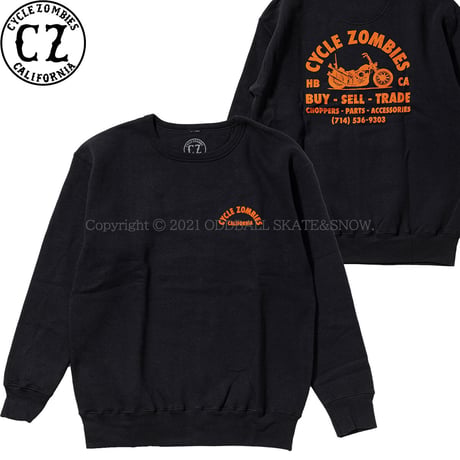 CYCLE ZOMBIES EVERYDAY Premium Crew Sweatshirt Black