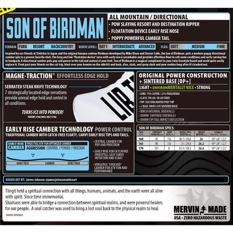 25-26 正規品 LIBTECH SON OF BIRDMAN